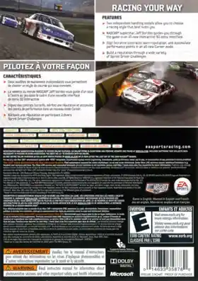 Nascar 09 (USA) box cover back